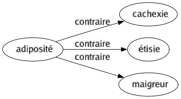 Contraire de Adiposité : Cachexie Étisie Maigreur 