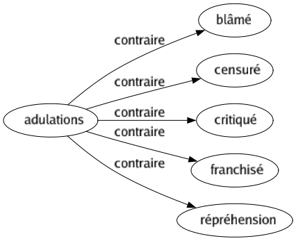 Contraire de Adulations : Blâmé Censuré Critiqué Franchisé Répréhension 