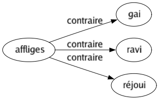 Contraire de Affliges : Gai Ravi Réjoui 