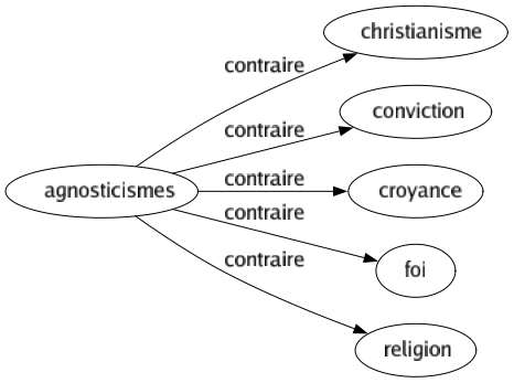 Contraire de Agnosticismes : Christianisme Conviction Croyance Foi Religion 