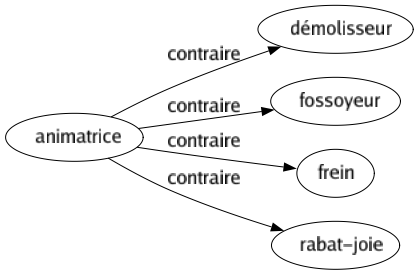 Contraire de Animatrice : Démolisseur Fossoyeur Frein Rabat-joie 