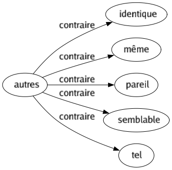 Contraire de Autres : Identique Même Pareil Semblable Tel 