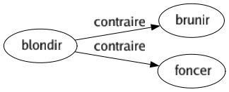 Contraire de Blondir : Brunir Foncer 