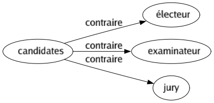 Contraire de Candidates : Électeur Examinateur Jury 