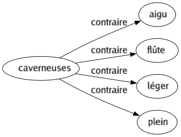 Contraire de Caverneuses : Aigu Flûte Léger Plein 
