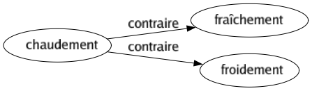 Contraire de Chaudement : Fraîchement Froidement 