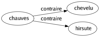 Contraire de Chauves : Chevelu Hirsute 