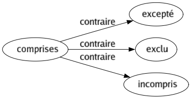 Contraire de Comprises : Excepté Exclu Incompris 