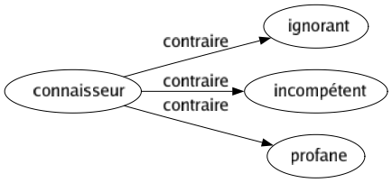 Contraire de Connaisseur : Ignorant Incompétent Profane 