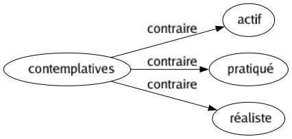 Contraire de Contemplatives : Actif Pratiqué Réaliste 