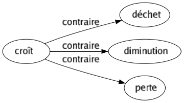 Contraire de Croît : Déchet Diminution Perte 