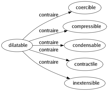 Contraire de Dilatable : Coercible Compressible Condensable Contractile Inextensible 
