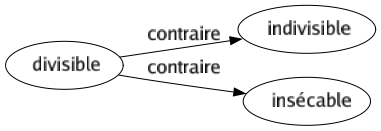 Contraire de Divisible : Indivisible Insécable 