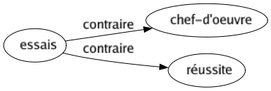 Contraire de Essais : Chef-d'oeuvre Réussite 