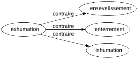 Contraire de Exhumation : Ensevelissement Enterrement Inhumation 