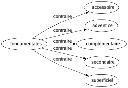 Contraire de Fondamentales : Accessoire Adventice Complémentaire Secondaire Superficiel 