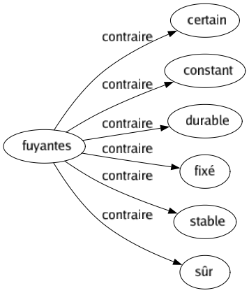 Contraire de Fuyantes : Certain Constant Durable Fixé Stable Sûr 