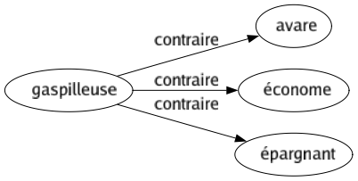 Contraire de Gaspilleuse : Avare Économe Épargnant 