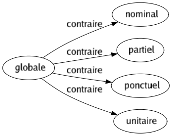 Contraire de Globale : Nominal Partiel Ponctuel Unitaire 