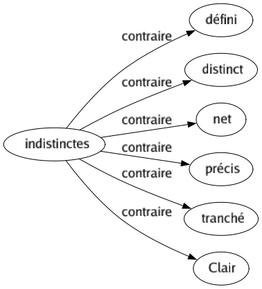 Contraire de Indistinctes : Défini Distinct Net Précis Tranché Clair 