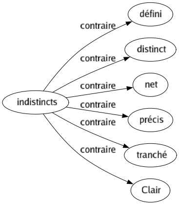 Contraire de Indistincts : Défini Distinct Net Précis Tranché Clair 