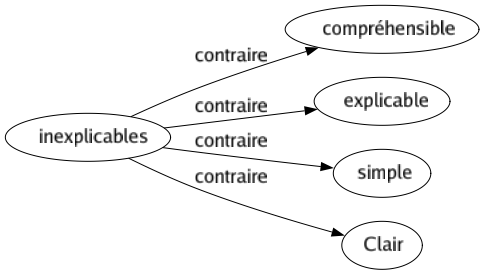 Contraire de Inexplicables : Compréhensible Explicable Simple Clair 