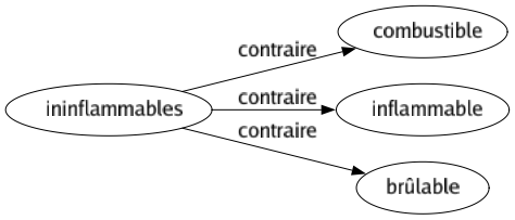 Contraire de Ininflammables : Combustible Inflammable Brûlable 