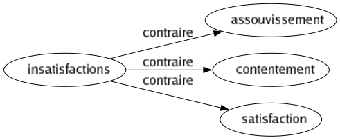 Contraire de Insatisfactions : Assouvissement Contentement Satisfaction 