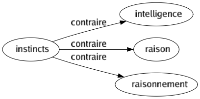 Contraire de Instincts : Intelligence Raison Raisonnement 