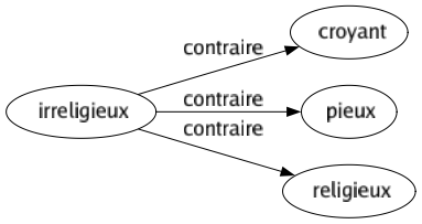 Contraire de Irreligieux : Croyant Pieux Religieux 