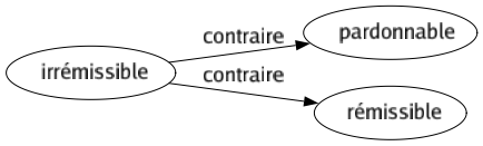 Contraire de Irrémissible : Pardonnable Rémissible 