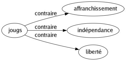 Contraire de Jougs : Affranchissement Indépendance Liberté 