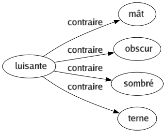 Contraire de Luisante : Mât Obscur Sombré Terne 