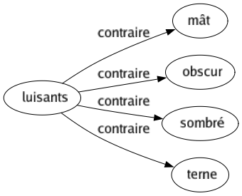 Contraire de Luisants : Mât Obscur Sombré Terne 