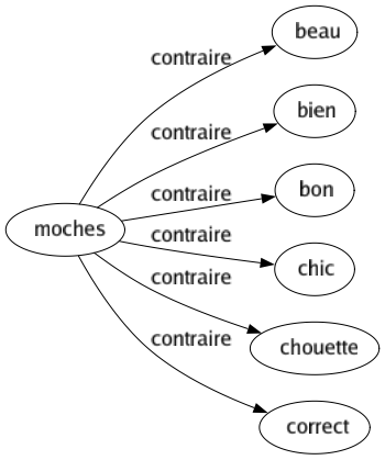 Contraire de Moches : Beau Bien Bon Chic Chouette Correct 