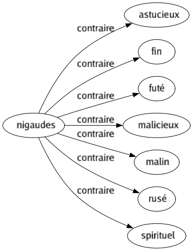 Contraire de Nigaudes : Astucieux Fin Futé Malicieux Malin Rusé Spirituel 