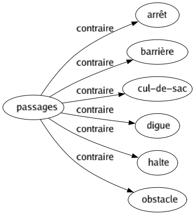 Contraire de Passages : Arrêt Barrière Cul-de-sac Digue Halte Obstacle 