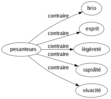 Contraire de Pesanteurs : Brio Esprit Légèreté Rapidité Vivacité 