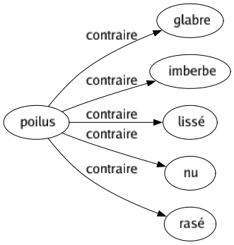 Contraire de Poilus : Glabre Imberbe Lissé Nu Rasé 