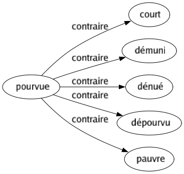 Contraire de Pourvue : Court Démuni Dénué Dépourvu Pauvre 