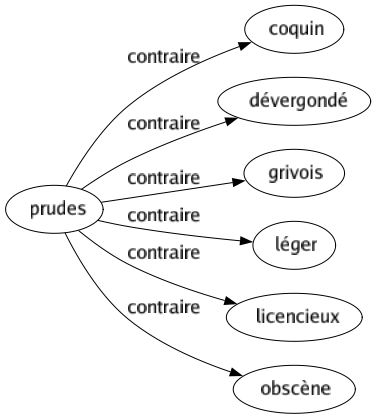 Contraire de Prudes : Coquin Dévergondé Grivois Léger Licencieux Obscène 