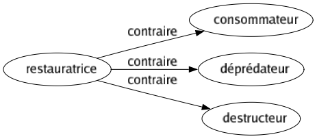 Contraire de Restauratrice : Consommateur Déprédateur Destructeur 