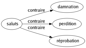 Contraire de Saluts : Damnation Perdition Réprobation 