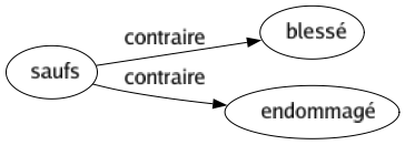 Contraire de Saufs : Blessé Endommagé 