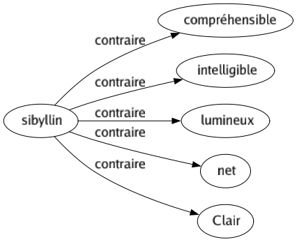 Contraire de Sibyllin : Compréhensible Intelligible Lumineux Net Clair 