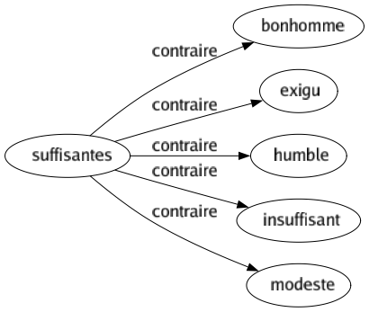 Contraire de Suffisantes : Bonhomme Exigu Humble Insuffisant Modeste 