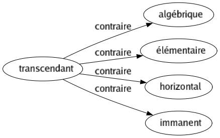 Contraire de Transcendant : Algébrique Élémentaire Horizontal Immanent 