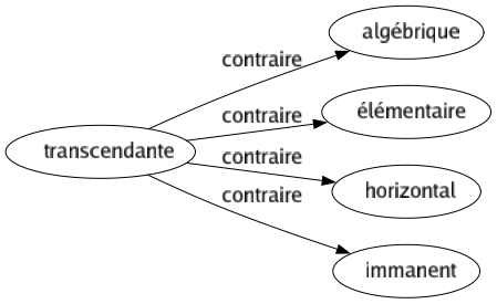 Contraire de Transcendante : Algébrique Élémentaire Horizontal Immanent 