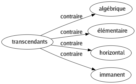 Contraire de Transcendants : Algébrique Élémentaire Horizontal Immanent 