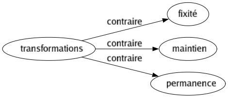 Contraire de Transformations : Fixité Maintien Permanence 